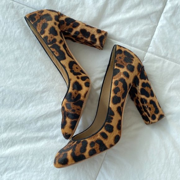J. Crew Shoes J Crew Leopard Print Fur Heels Poshmark